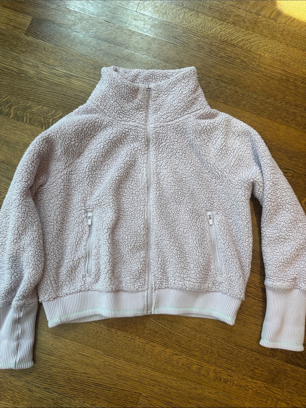 Athleta Kids Light Pink Sherpa Zip Jacket